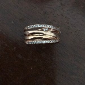 Entwined rose gold pandora ring